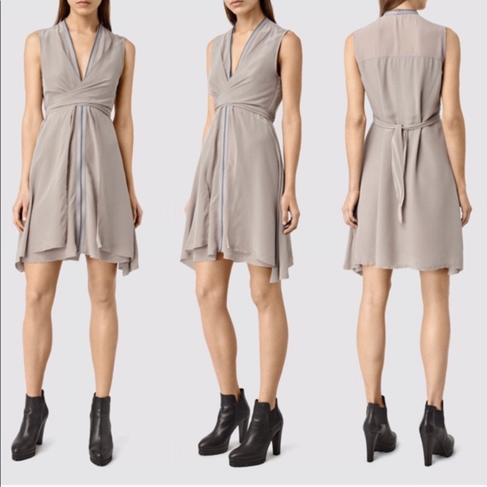 All Saints Gray Sleeveless Dress